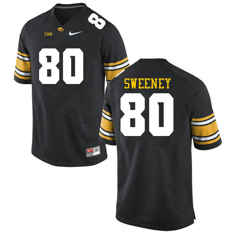 Men #80 Brennan Sweeney Iowa Hawkeyes College Football Jerseys Sale-Black